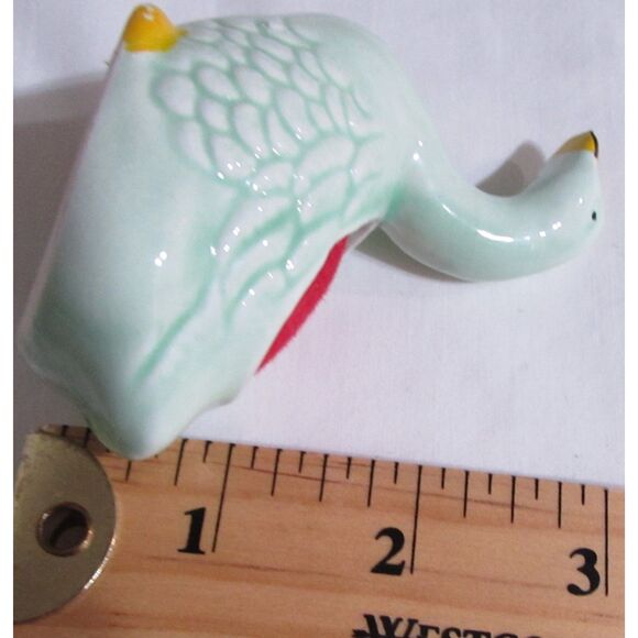 Vintage Ceramic duck goose mint green pin cushion sewing box needles pins - Picture 7 of 7